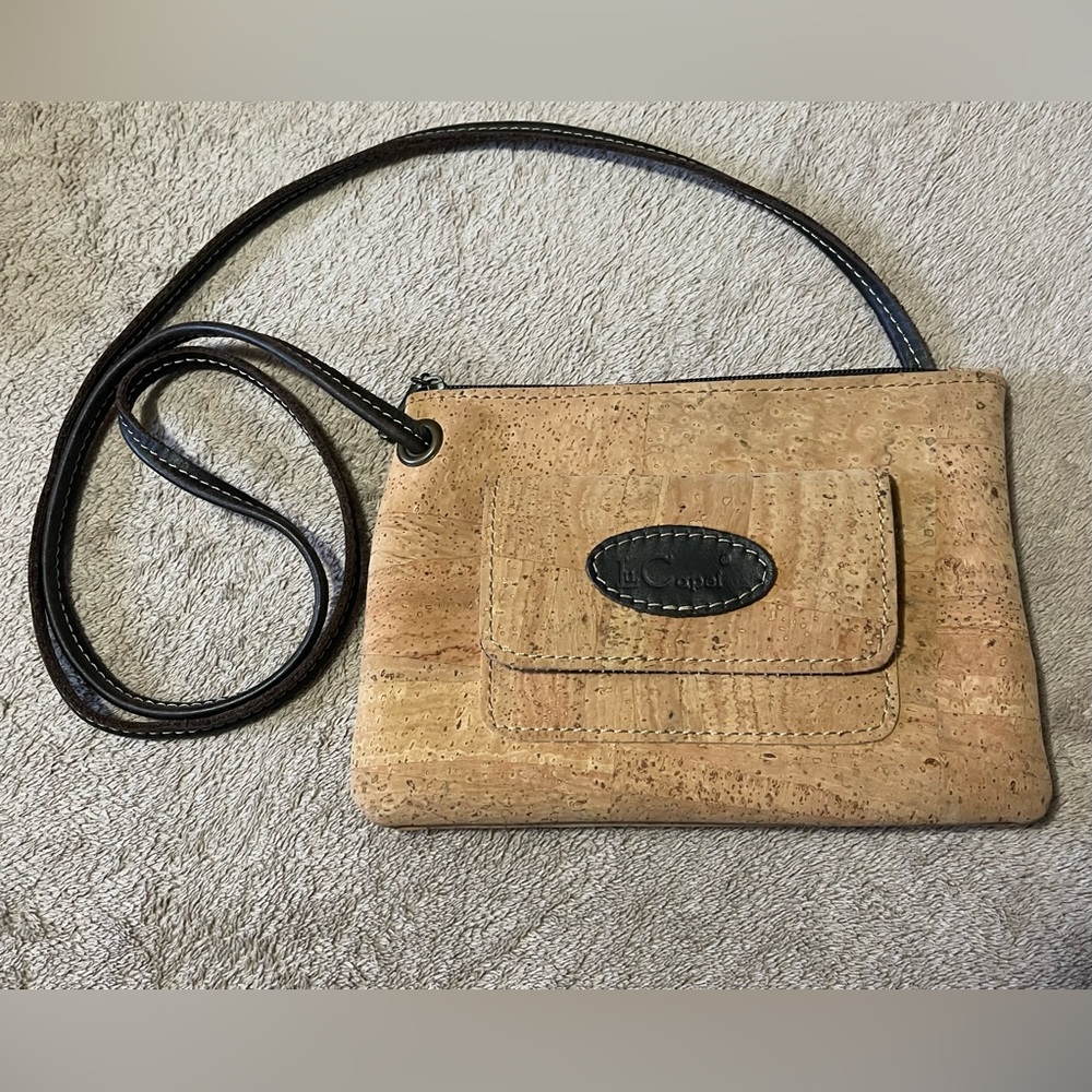 Lu Capel Vegan Cork/Leather Crossbody Bag